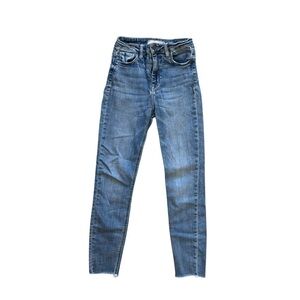 Hidden Denim Skinny Raw Hem Ankle Jean